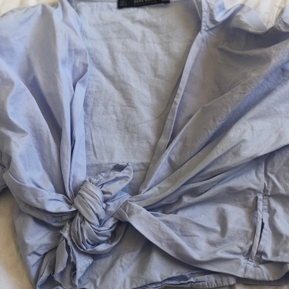 Zara Other - Crop blue blouse